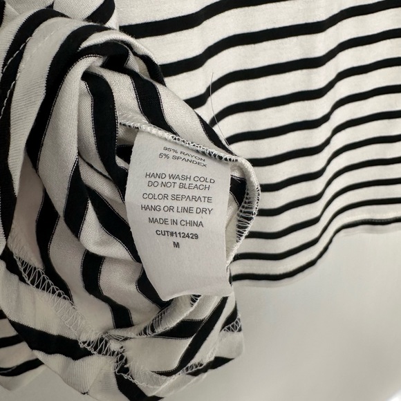 NWOT Jodifl Black White Stripe Lace Flowy Dress Medium - Picture 5 of 5